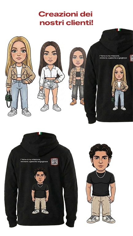 Felpe Upper personalizzate con il tuo avatar